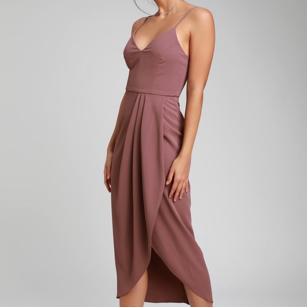 Lulu's Reinette Mauve Purple Midi Dress